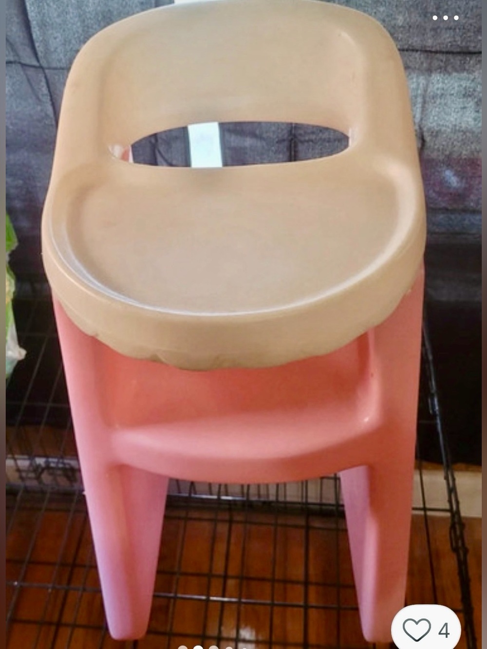Vintage Original Kids Little Tikes High chair Seat - Pink and Tan